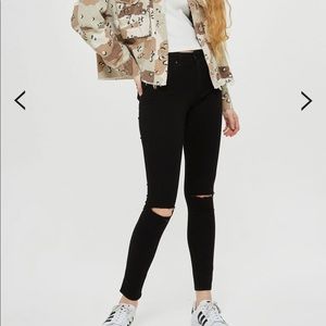 TopShop Black distressed Leigh Jeans